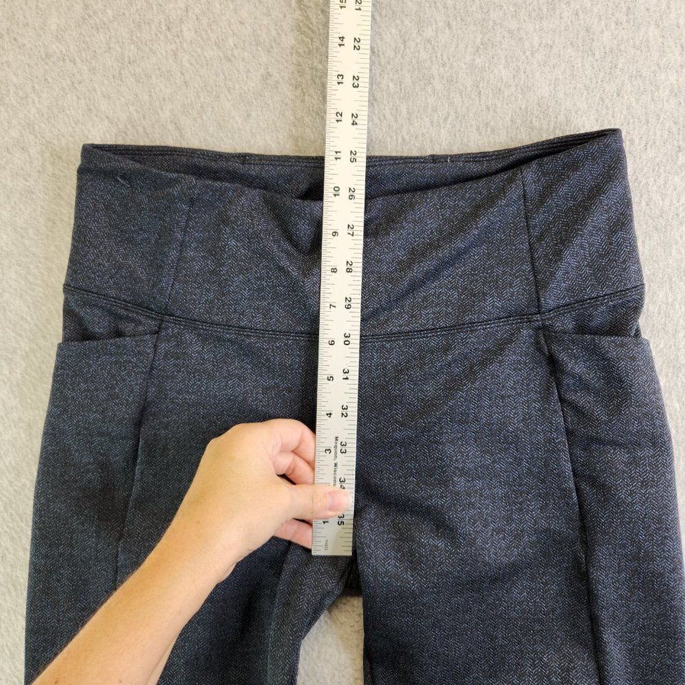 Athleta Mercer Herringbone Tight Womens Medium Blue Pockets Slit Ankle Pants - Picture 14 of 16